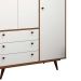 Guarda-Roupa Casal Retrô Plus 3 Portas 3 Gavetas Rustik Carvalho e Branco