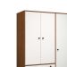 Guarda-Roupa Casal Retrô Plus 3 Portas 3 Gavetas Rustik Carvalho e Branco