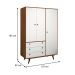 Guarda-Roupa Casal Retrô Plus 3 Portas 3 Gavetas Rustik Carvalho e Branco