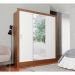 Guarda-Roupa Casal com 1 Espelho Luiza 3 Portas 2 Gavetas Marrom e Branco 190 cm