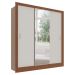 Guarda-Roupa Casal com 1 Espelho Luiza 3 Portas 2 Gavetas Marrom e Branco 190 cm