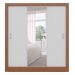 Guarda-Roupa Casal com 1 Espelho Luiza 3 Portas 2 Gavetas Marrom e Branco 190 cm