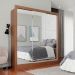 Guarda-Roupa Casal com 3 Espelhos Luiza 3 Portas 2 Gavetas Marrom e Branco 190 cm