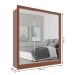 Guarda-Roupa Casal com 3 Espelhos Luiza 3 Portas 2 Gavetas Marrom e Branco 190 cm