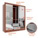 Guarda-Roupa Casal com 3 Espelhos Luiza 3 Portas 2 Gavetas Marrom e Branco 190 cm