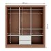Guarda-Roupa Casal com 3 Espelhos Luiza 3 Portas 2 Gavetas Marrom e Branco 190 cm