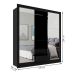 Guarda-Roupa Casal com 3 Espelhos Luiza 3 Portas 2 Gavetas Preto 190 cm