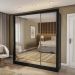 Guarda-Roupa Casal com 3 Espelhos Luiza 3 Portas 2 Gavetas Preto 190 cm