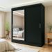 Guarda-Roupa Casal com Espelho Karina 2 Portas 2 Gavetas Preto