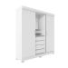 Guarda-Roupa Casal com Espelho e Penteadeira Grécia 2 Portas 4 Gavetas Branco