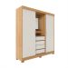 Guarda-Roupa Casal com Espelho e Penteadeira Grécia 2 Portas 4 Gavetas Carvalho e Off White