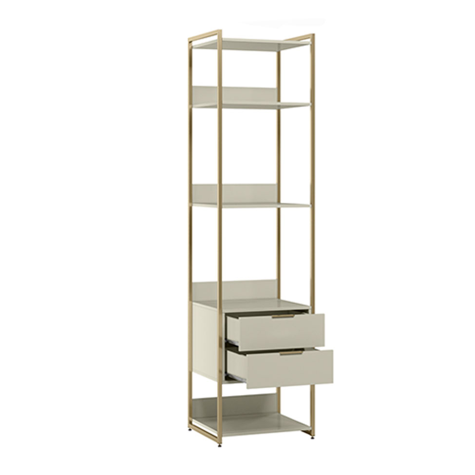 Guarda-Roupa Closet Industrial Mital 1 PT 8 GV Off White e Dourado