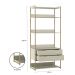 Guarda-Roupa Closet Industrial Mital 1 PT 8 GV Off White e Dourado