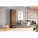 Guarda-Roupa Closet Industrial Mital 1 Porta 2 Gavetas Conhaque e Preto
