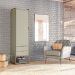 Guarda-Roupa Closet Industrial Mital 1 Porta 2 Gavetas Off White e Dourado
