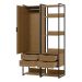 Guarda-Roupa Closet Industrial Mital 1 Porta 4 Gavetas Conhaque e Preto