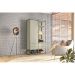 Guarda-Roupa Closet Industrial Mital 1 Porta 4 Gavetas Off White e Dourado