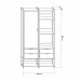Guarda-Roupa Closet Industrial Mital 1 Porta 4 Gavetas Preto e Dourado