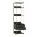 Guarda-Roupa Closet Industrial Mital 1 Porta 4 Gavetas Preto e Dourado