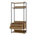 Guarda-Roupa Closet Industrial Mital 1 Porta 6 Gavetas Conhaque e Preto