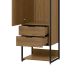 Guarda-Roupa Closet Industrial Mital 1 Porta 6 Gavetas Conhaque e Preto