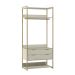 Guarda-Roupa Closet Industrial Mital 1 Porta 6 Gavetas Off White e Dourado