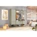Guarda-Roupa Closet Industrial Mital 1 Porta 6 Gavetas Off White e Dourado