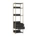 Guarda-Roupa Closet Industrial Mital 1 Porta 6 Gavetas Preto e Dourado