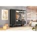 Guarda-Roupa Closet Industrial Mital 1 Porta 6 Gavetas Preto e Dourado