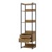 Guarda-Roupa Closet Industrial Mital 1 Porta 8 Gavetas Conhaque e Preto