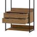 Guarda-Roupa Closet Industrial Mital 1 Porta 8 Gavetas Conhaque e Preto