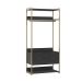 Guarda-Roupa Closet Industrial Mital 1 Porta 8 Gavetas Preto e Dourado