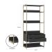 Guarda-Roupa Closet Industrial Mital 1 Porta 8 Gavetas Preto e Dourado