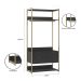 Guarda-Roupa Closet Industrial Mital 1 Porta 8 Gavetas Preto e Dourado