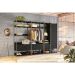 Guarda-Roupa Closet Industrial Mital 1 Porta 8 Gavetas Preto e Dourado
