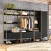 Guarda-Roupa Closet Industrial Mital 1 Porta 8 Gavetas Preto e Dourado
