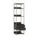 Guarda-Roupa Closet Industrial Mital 1 Porta 8 Gavetas Preto e Dourado