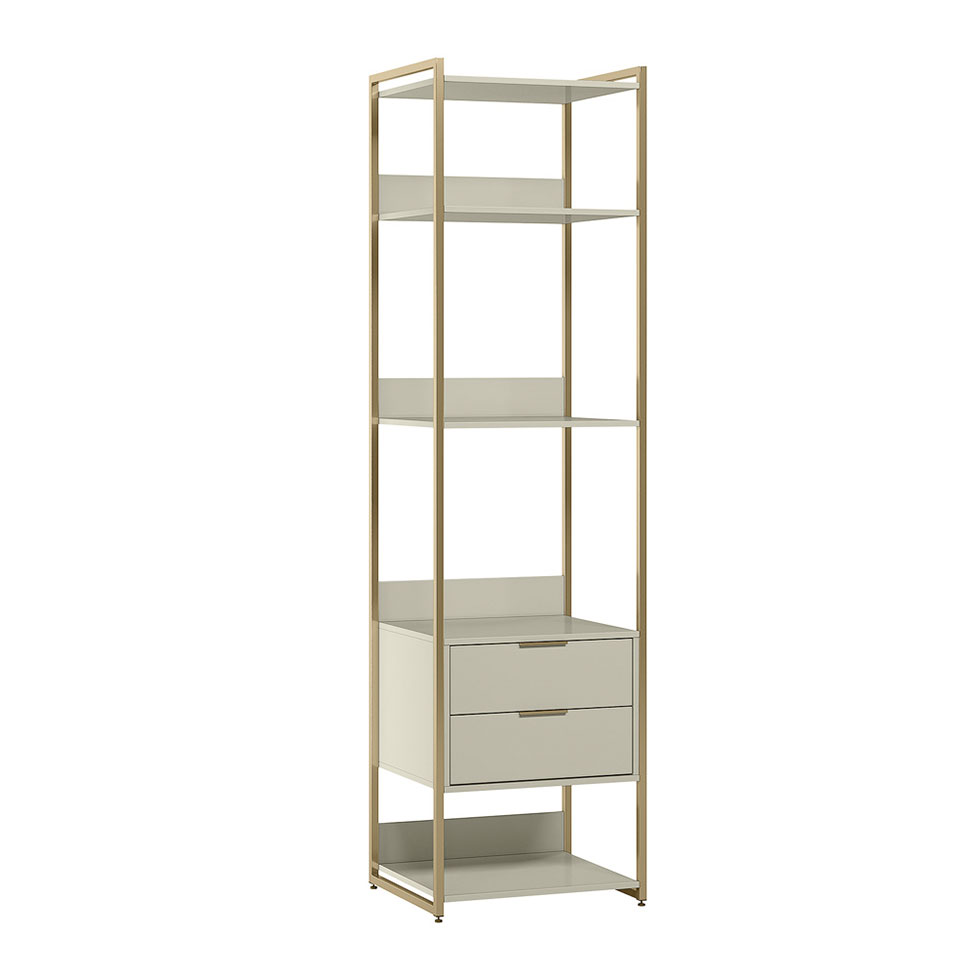 Guarda-Roupa Closet Industrial Mital 2 GV Off White e Dourado 54 cm