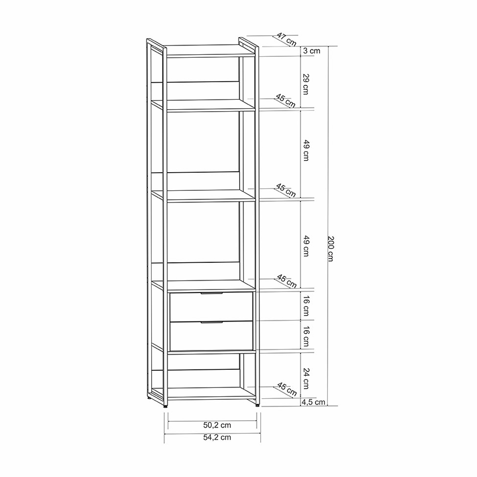 Guarda-Roupa Closet Industrial Mital 2 GV Off White e Dourado 54 cm