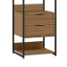 Guarda-Roupa Closet Industrial Mital 2 Gavetas Conhaque e Preto 54 cm