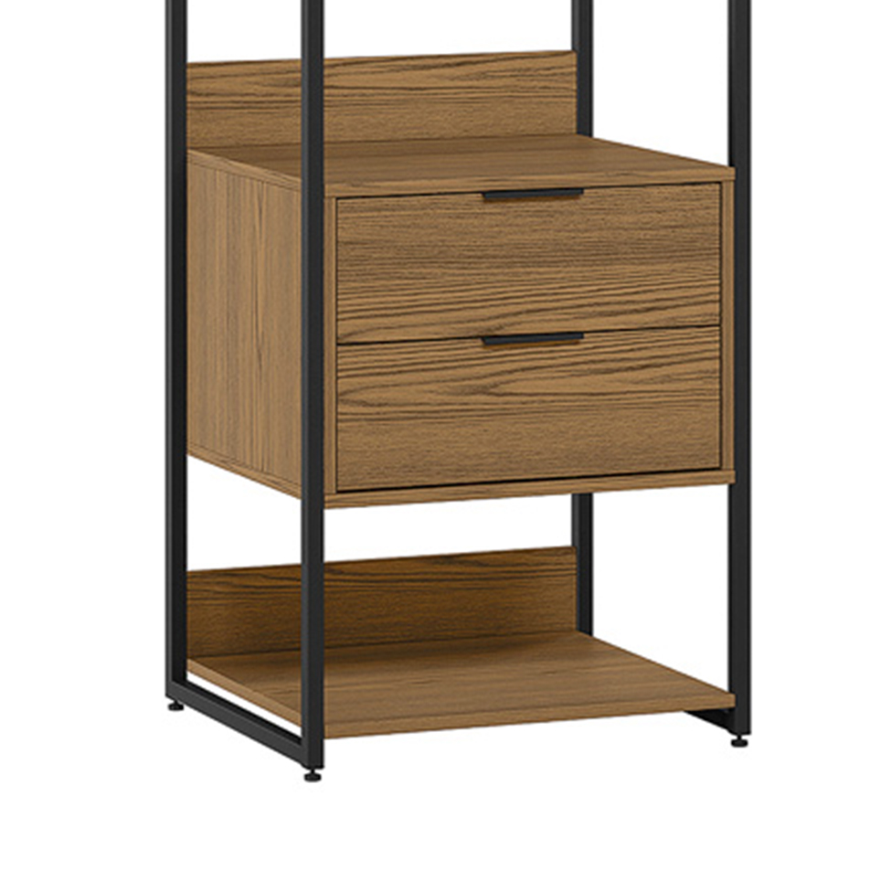 Guarda-Roupa Closet Industrial Mital 2 Gavetas Conhaque e Preto 54 cm