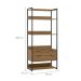 Guarda-Roupa Closet Industrial Mital 2 Gavetas Conhaque e Preto 89 cm