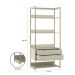 Guarda-Roupa Closet Industrial Mital 2 Gavetas Off White e Dourado 89 cm