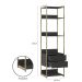 Guarda-Roupa Closet Industrial Mital 2 Gavetas Preto e Dourado 54 cm
