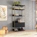 Guarda-Roupa Closet Industrial Mital 2 Gavetas Preto e Dourado 89 cm