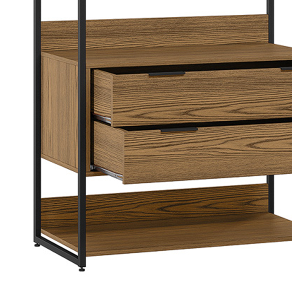 Guarda-Roupa Closet Industrial Mital 4 GV Conhaque e Preto 178 cm