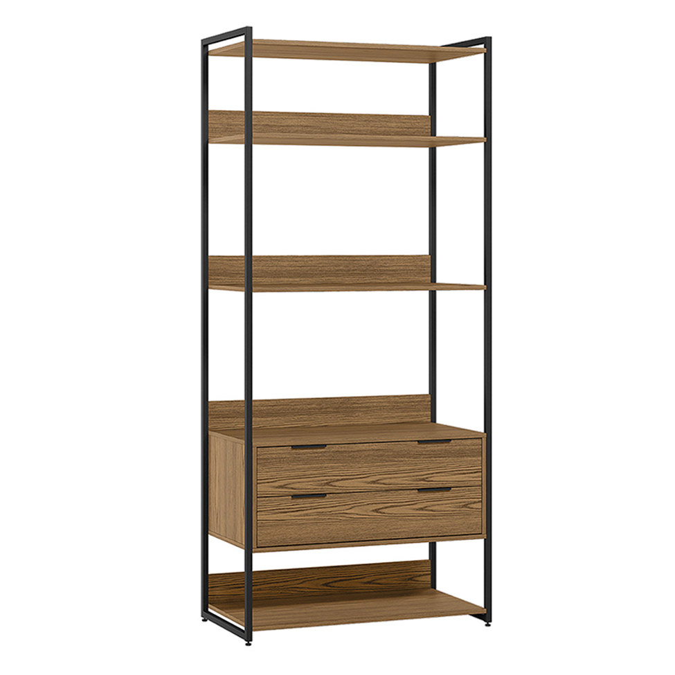 Guarda-Roupa Closet Industrial Mital 4 GV Conhaque e Preto 178 cm