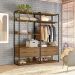 Guarda-Roupa Closet Industrial Mital 4 GV Conhaque e Preto 178 cm