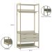 Guarda-Roupa Closet Industrial Mital 4 Gavetas Off White e Dourado 178 cm