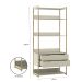 Guarda-Roupa Closet Industrial Mital 4 Gavetas Off White e Dourado 178 cm